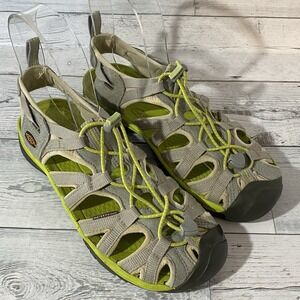 Keen Sandals Womens 11 Gray Green Waterproof Outdoor Hiking Rugged Trail Shoes
